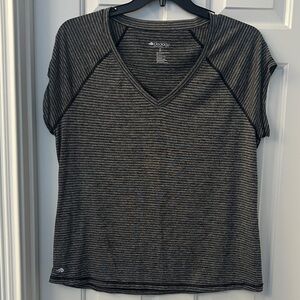 Ideology Charcoal and Black V-Neck Short Sleeve Tee